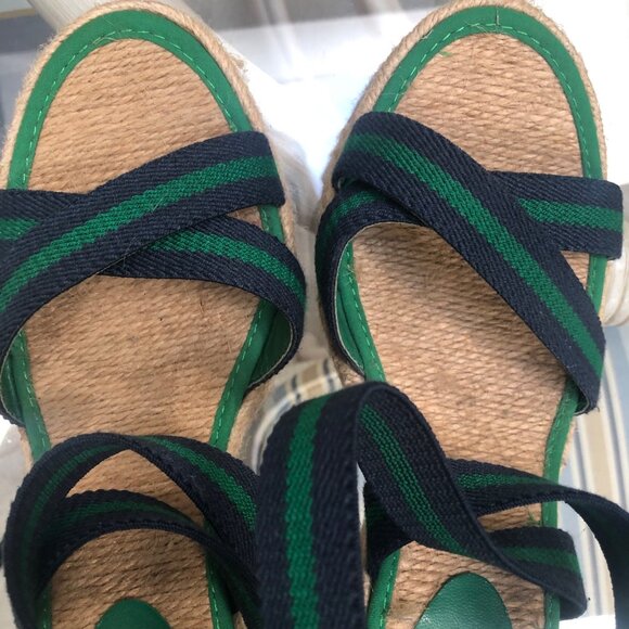 Lauren Ralph Lauren Espadrille Wedge Sandals Sz 8.5B Elastic Upper Preppy NOTE - Picture 10 of 16